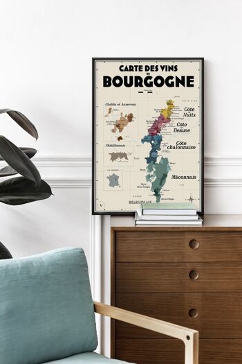 Carte des vins de Bourgogne - Idée cadeau pour amoureux du vin 2