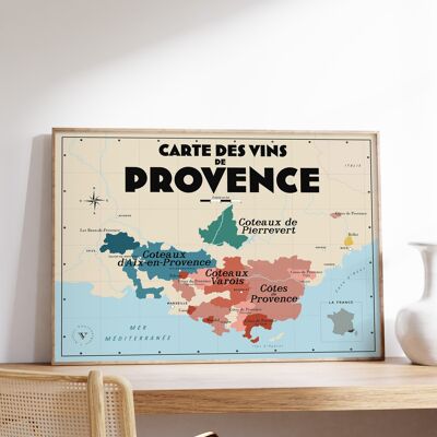 Karte der Weine der Provence - Geschenkidee für Weinliebhaber