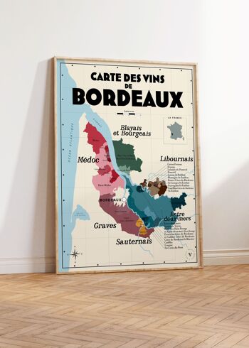 Carte des vins de Bordeaux - Idée cadeau pour amoureux du vin 3