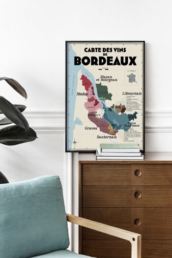 Carte des vins de Bordeaux - Idée cadeau pour amoureux du vin 4
