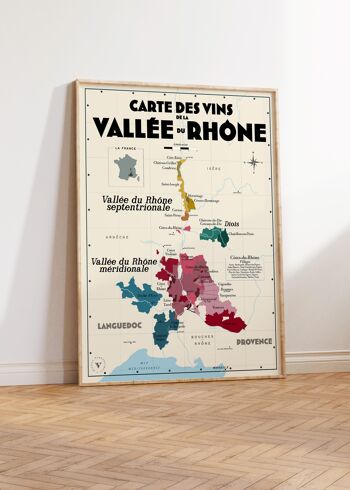 Carte des vins de la Vallée du Rhône - Idée cadeau pour amoureux du vin 2