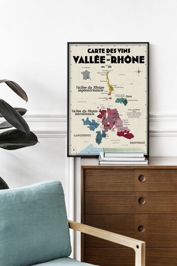 Carte des vins de la Vallée du Rhône - Idée cadeau pour amoureux du vin 3