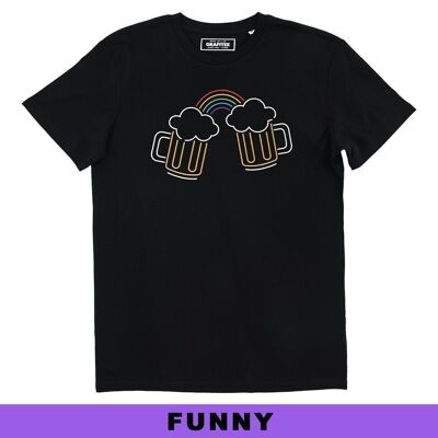 Camiseta con diseño de arcoíris de cerveza