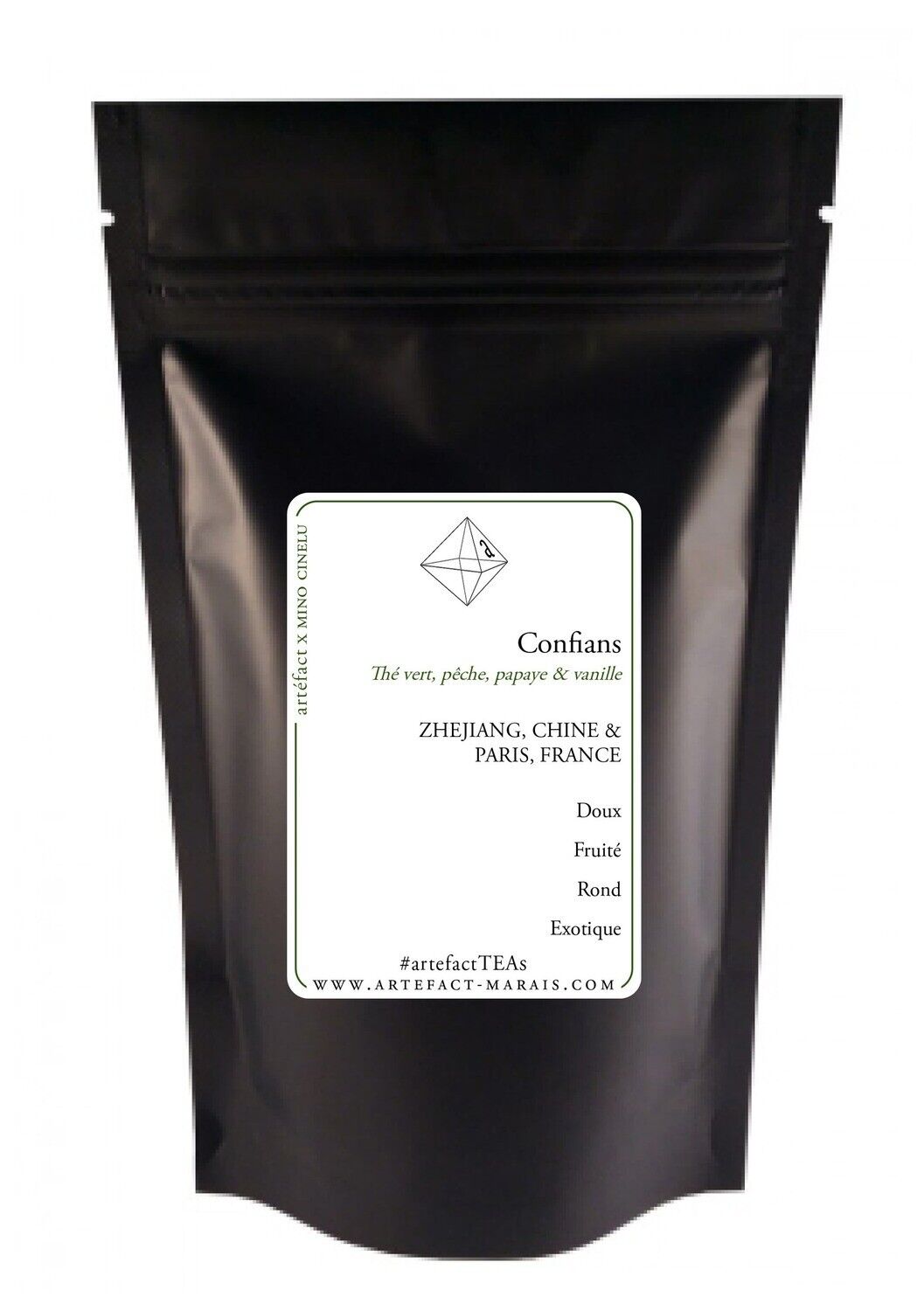 Confians, Thé Vert Pêche, Papaye, Vanille, Paquet de 1Kg en vrac