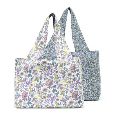 Reversible NAIADE Baumwolltasche Liberty® lila L.