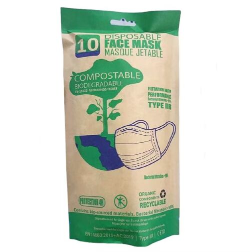 Compostable Face Masks - Certified - Medical Grade Type 2