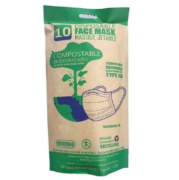 Masques faciaux compostables - Certifiés - Grade médical Type 2 1