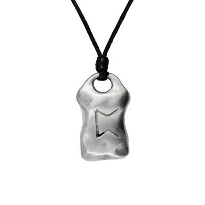Textured Pewter Rune Necklace 3 PWP960