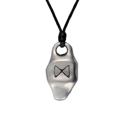 Textured Pewter Rune Necklace 4 PWP961
