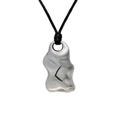 Textured Pewter Rune Necklace 5 PWP962