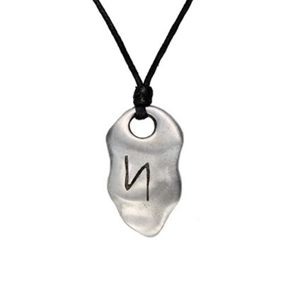 Textured Pewter Rune Necklace 6 PWP963