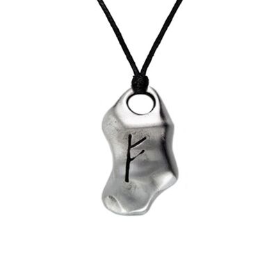Textured Pewter Rune Necklace 7 PWP964