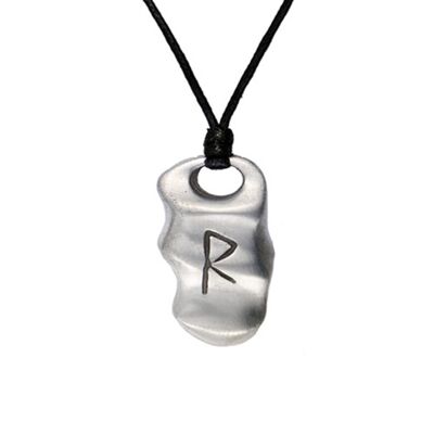 Textured Pewter Rune Necklace 8 PWP965