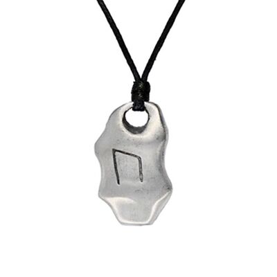 Pewter Textured Rune Necklace 9 PWP966