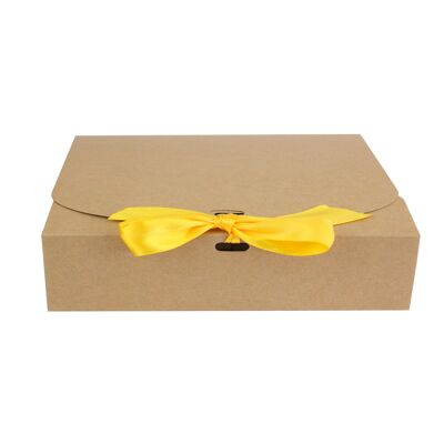 Pack of 12 Brown Kraft Box with Yellow Bow Ribbon