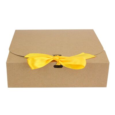 Pack of 12 Brown Kraft Box with Yellow Ribbon