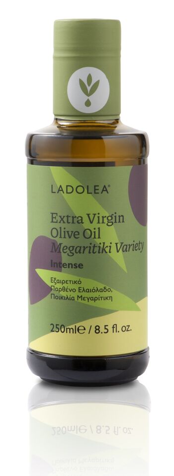 Huile d'olive extra vierge,
Fruité Intense - Variété Megaritiki, Verre 250 ml 2