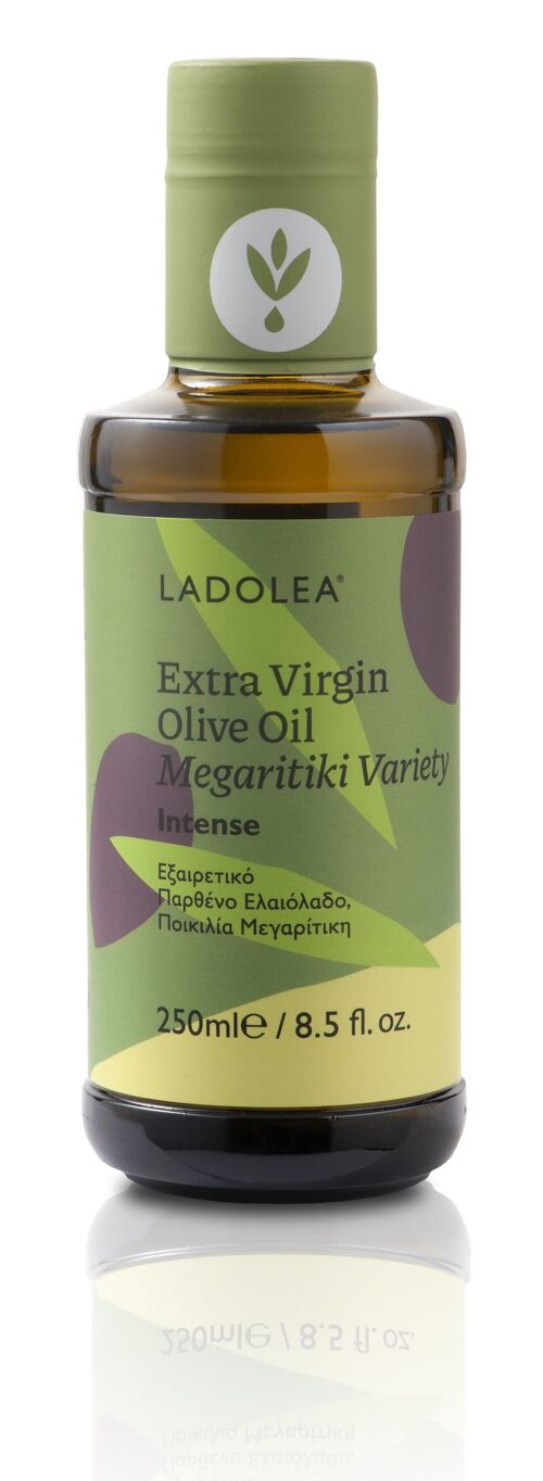 Extra Virgin Olive Oil,
Intense Fruity - Megaritiki Variety, 250ml Glass