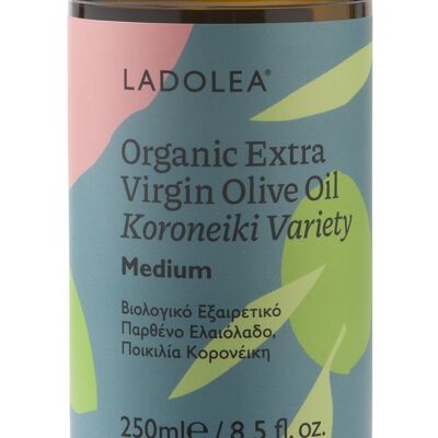 Organic Extra Virgin Olive Oil,
Medium Fruity - Koroneiki Single Variety, 250ml Glass