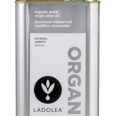 Organic Extra Virgin Olive Oil, Delicate - Patrinia Single Variety, 5Lt Tin
