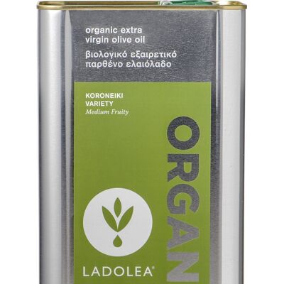 Organic Extra Virgin Olive Oil, Medium Fruity - Koroneiki Single Variety, 5Lt Tin