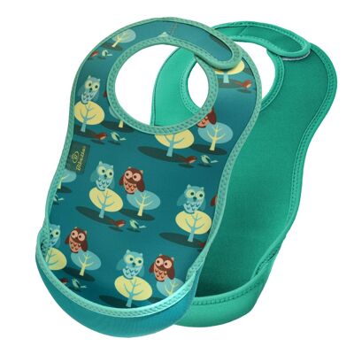 UltraBib 2 pack - Forest Green Owls and Plain Green