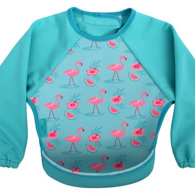 Bavoir Ultra avec Manches - Flamants Roses