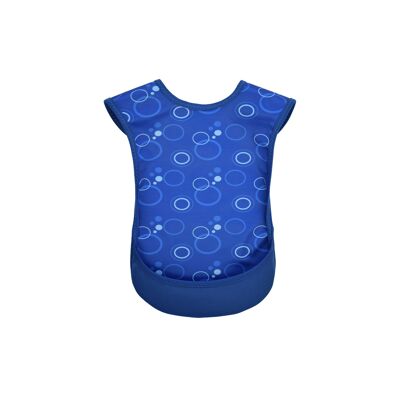 Junior Tabard style bib - Blue bubbles pattern