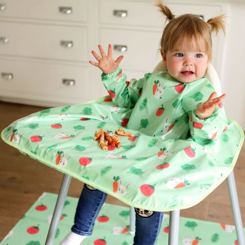 Wipeezee XL Coverall Bib - Green Bunny & Veg