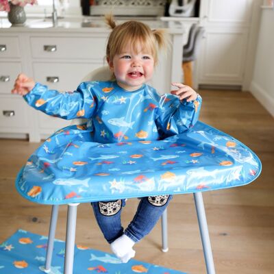 Wipeezee XL Coverall Bib - Turquoise Sea Creatures