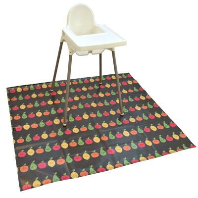 Wipeezee XL Splash Mat - Grey Happy Fruit