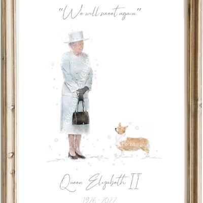 Queen & Corgi Tribute Print