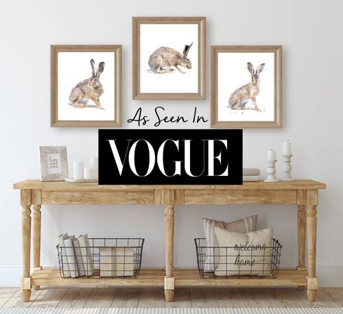 Trio of Fine Art Hares