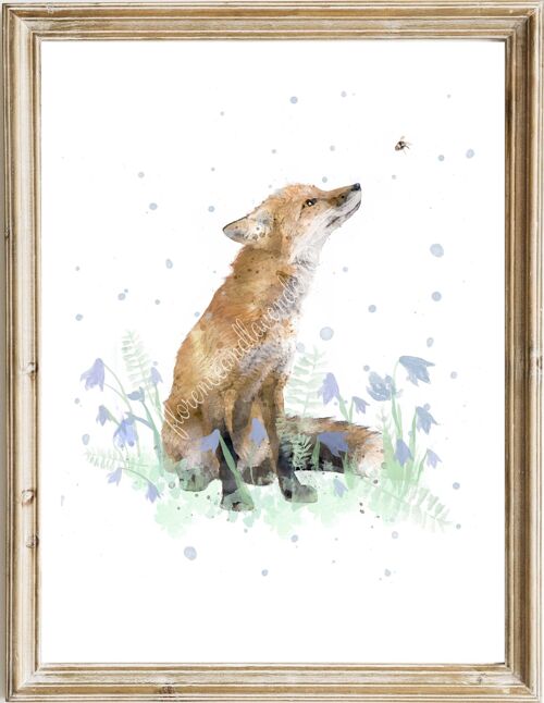 Watercolour Fox Print