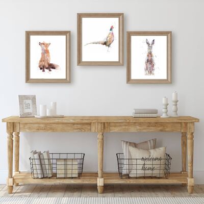 Trio of Fox, Hare & Pheasant Prints