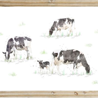 Pintura de vaca de acuarela