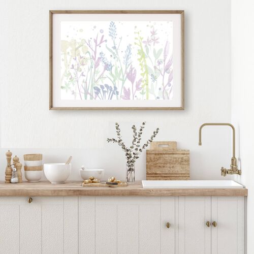 Watercolour Meadow Flowers Print