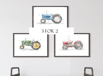 Trio d'imprimés de tracteurs anciens 1