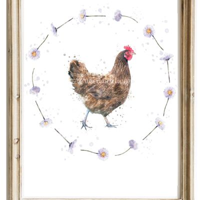 Daisy Chain Chicken Print