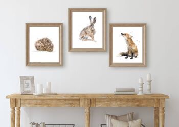 Trio d'estampes d'animaux de la forêt des beaux-arts 1
