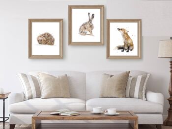 Trio d'estampes d'animaux de la forêt des beaux-arts 3