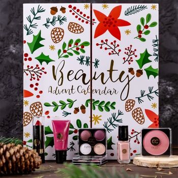 Calendrier de l'avent déco cosmétique HELLO WINTER dans un coffret en forme de livre (pliable), calendrier de l'avent maquillage 2