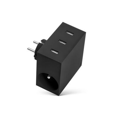 Multiprise + Chargeur 3 USB - 8,0 x 8,0 x 4,4 cm - Hide 4.4 #chargeur #chargeurrapide #multiprise #smartphone #iphone #tablette #usb