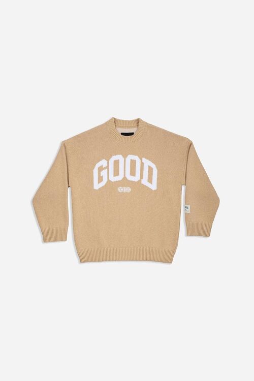 GOODBOIS - ALUMNI KNIT CREWNECK BEIGE