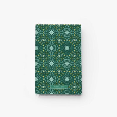 Diary 2023, green geometric pattern