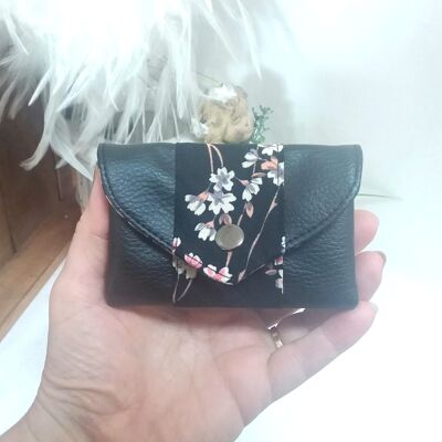Mini schwarze Sakura Origami-Geldbörse