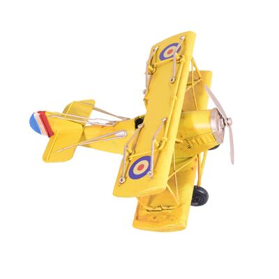 Miniatura de Avión de Metal Amarillo 16.5cm