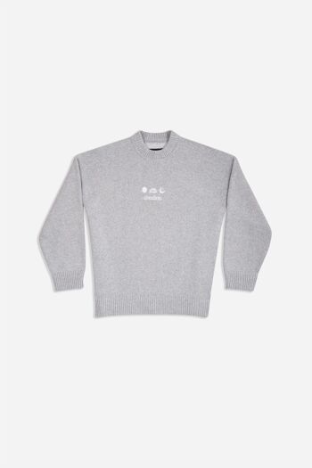 GOODBOIS - COL ROND TRICOT LOTUS GRIS 1