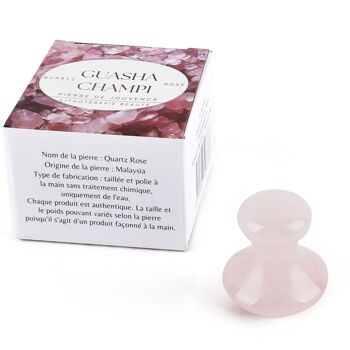 Lot de 11 + 1 Gratuit - Champi Gua Sha en Quartz Rose Pour Visage et Corps 8