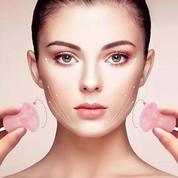 Lot de 11 + 1 Gratuit - Champi Gua Sha en Quartz Rose Pour Visage et Corps 9